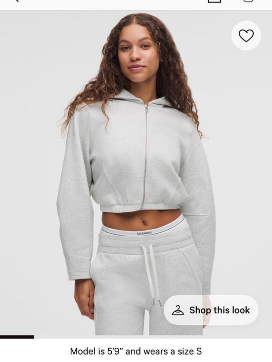 lululemon athletica Tops - lululemon athletica Light Gray Cropped Zip Hoodie